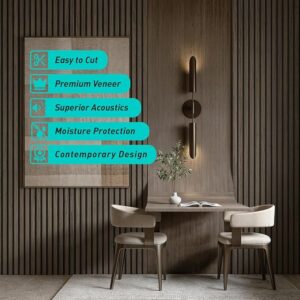 Acoustic Wood Wall Panels, 3-Pack