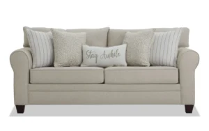 Laurel Beige 90'' Sleeper Sofa with Queen Gel Mattress & 65'' Loveseat